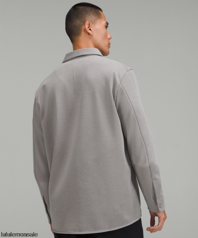 Lululemon Verkauf DELULU625 | Lululemon Deutschland Überhemd Aus Möwengrauem Gridliner-Fleece